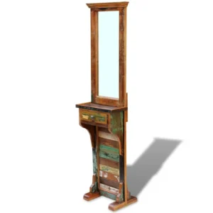 Hall Mirror Varied natural wood tones Solid Reclaimed Wood and Glass