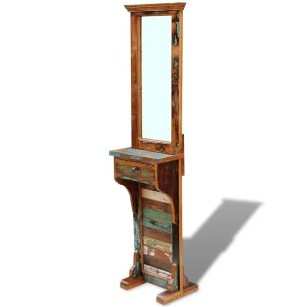Hall Mirror Varied natural wood tones Solid Reclaimed Wood and Glass - Image 5