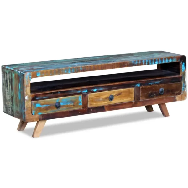  TV Cabinet Multicolor Solid reclaimed wood Medium TV Cabinet - Image 3