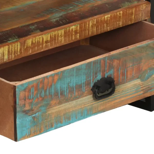 TV Cabinet Multicolor Solid reclaimed wood, Steel Medium - Image 6