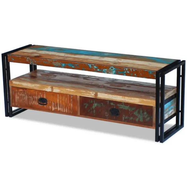 TV Cabinet Multicolor Solid reclaimed wood, Steel Medium - Image 11