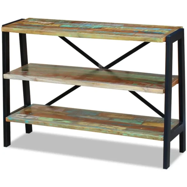  Side Table Multicolor Reclaimed wood and steel Small - Image 2
