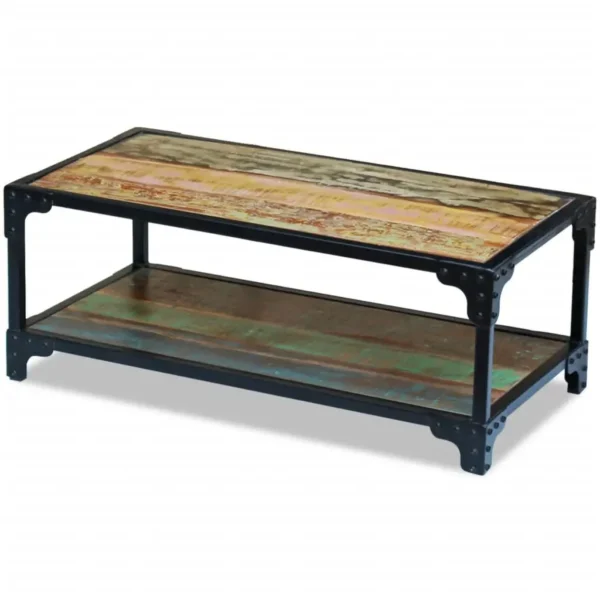 Coffee Table Multicolour Solid reclaimed wood, steel frame - Image 5