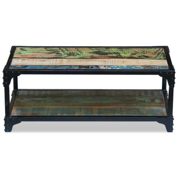 Coffee Table Multicolour Solid reclaimed wood, steel frame - Image 6