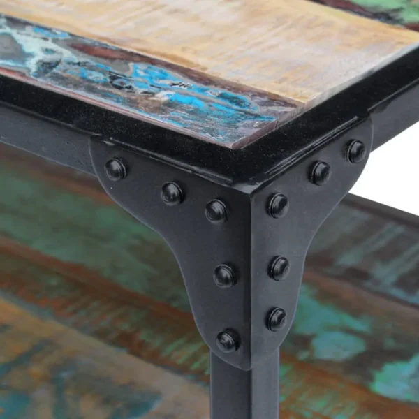 Coffee Table Multicolour Solid reclaimed wood, steel frame - Image 7