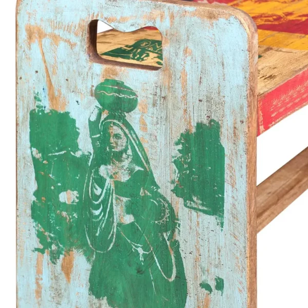 Bench Multicolor Solid reclaimed wood 39.4x11.8x19.7 in Durable - Image 8