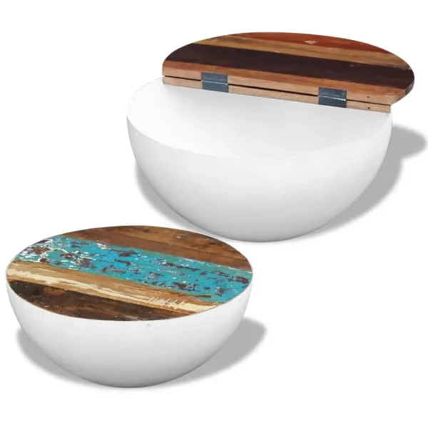 vidaXL Coffee Table Set of 2 Multicolour Reclaimed wood and steel - Image 6