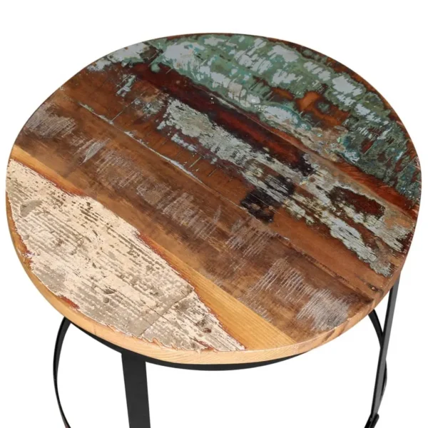 vidaXL Coffee Table Brown and Black Solid reclaimed wood and iron - Image 6