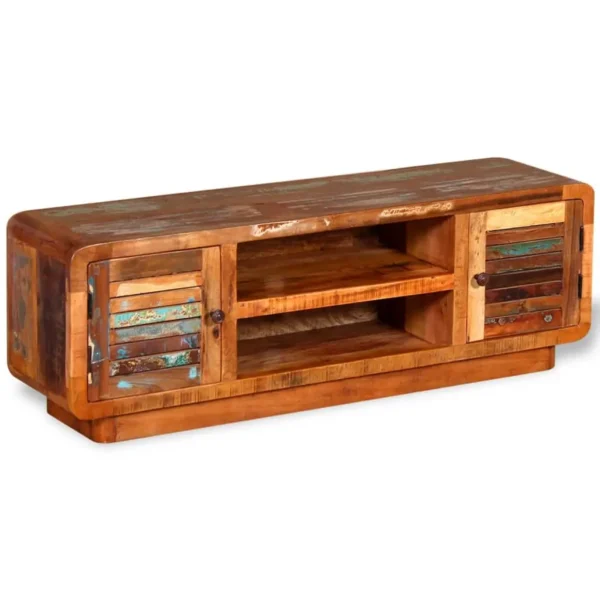  TV Cabinet Multicolored Solid reclaimed wood Medium TV Cabinet - Image 2