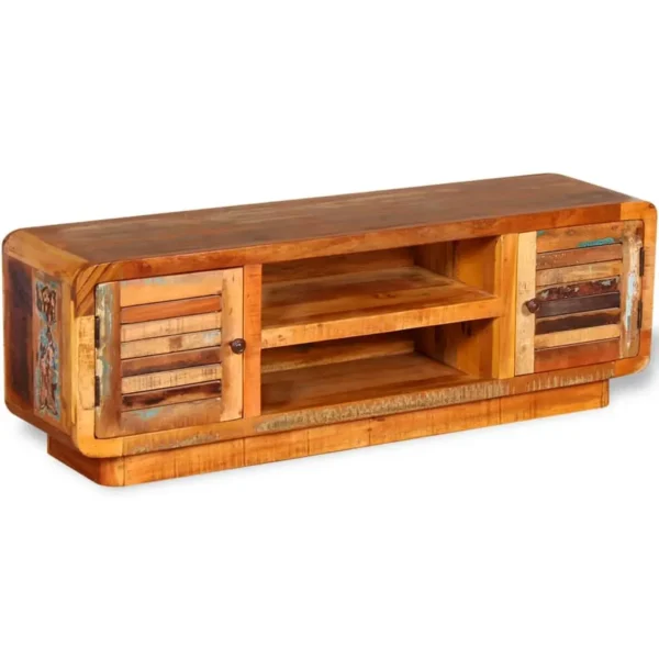  TV Cabinet Multicolored Solid reclaimed wood Medium TV Cabinet - Image 3