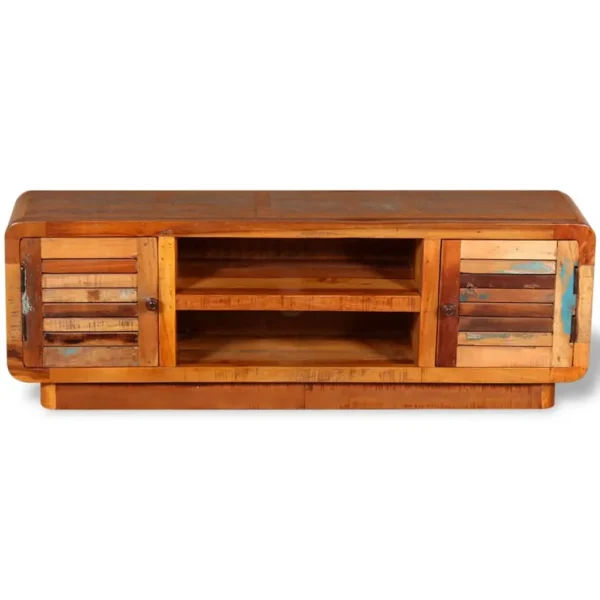  TV Cabinet Multicolored Solid reclaimed wood Medium TV Cabinet - Image 7