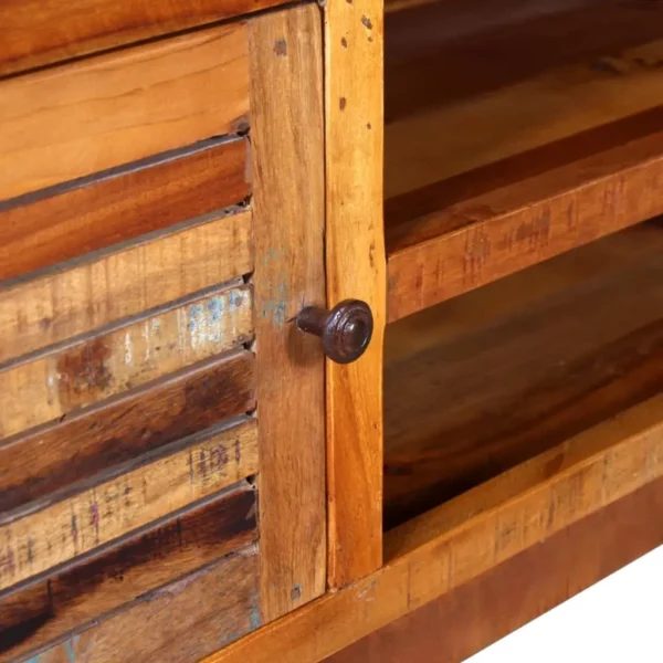  TV Cabinet Multicolored Solid reclaimed wood Medium TV Cabinet - Image 8