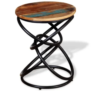 vidaXL End Table Multicolor Solid reclaimed wood top Medium Durable