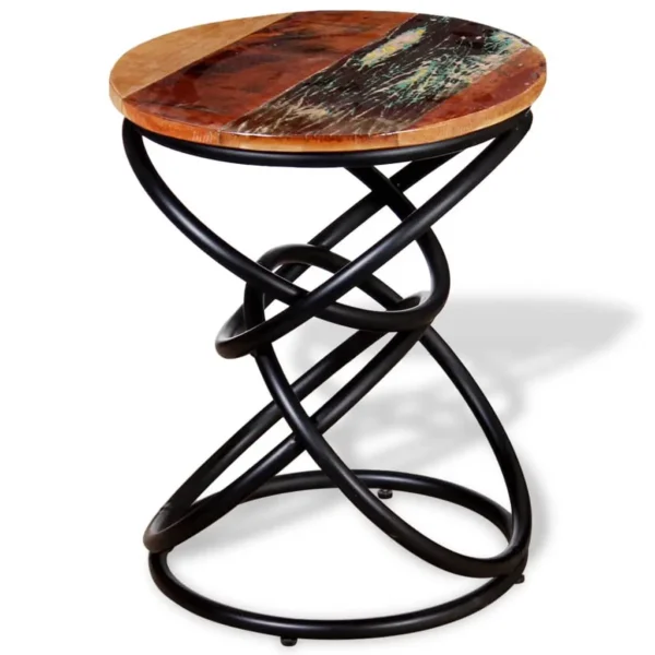vidaXL End Table Multicolor Solid reclaimed wood top Medium Durable - Image 5