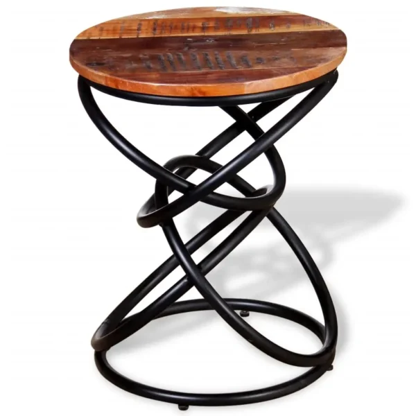 vidaXL End Table Multicolor Solid reclaimed wood top Medium Durable - Image 6