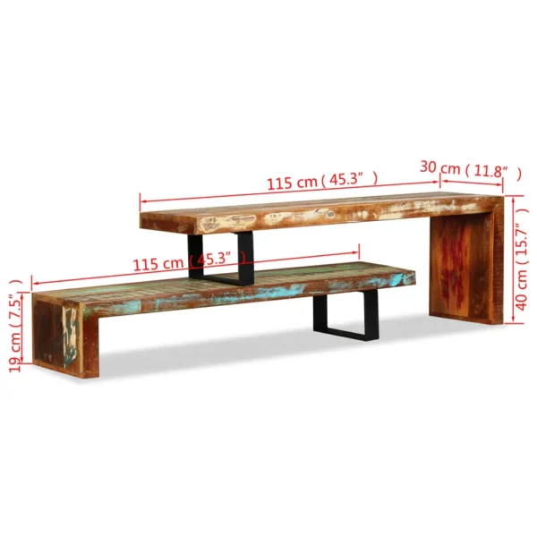 TV Stand Multicolour Solid Reclaimed Wood Medium - Image 10