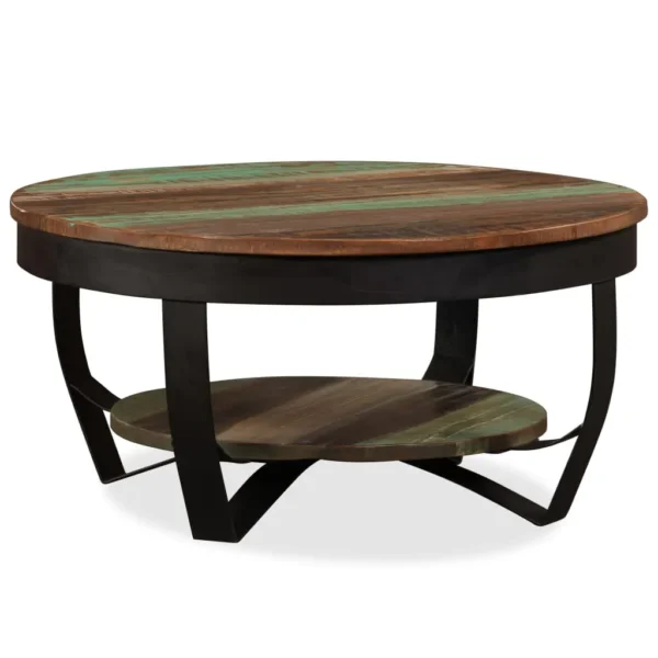 Coffee Table Multicolor Solid reclaimed wood Medium Industrial - Image 3