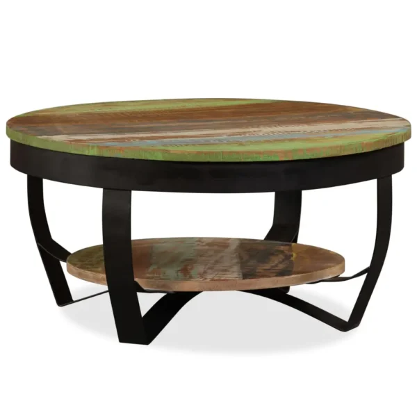 Coffee Table Multicolor Solid reclaimed wood Medium Industrial - Image 4