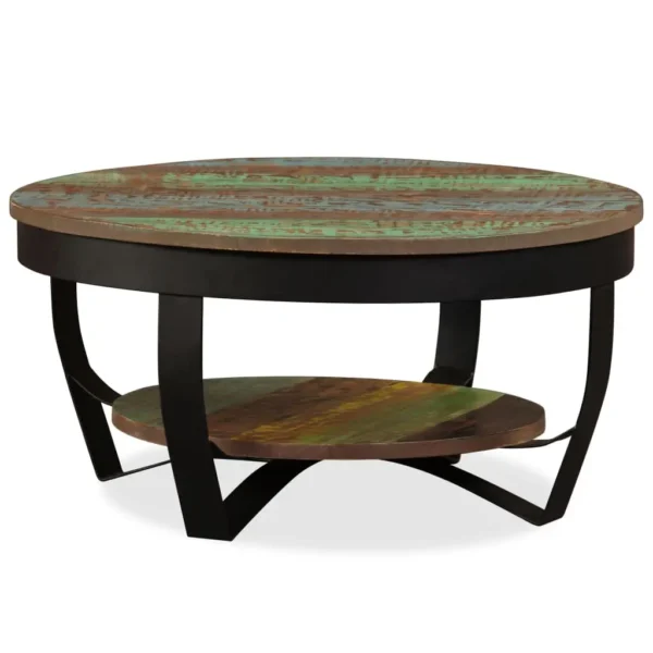 Coffee Table Multicolor Solid reclaimed wood Medium Industrial - Image 5