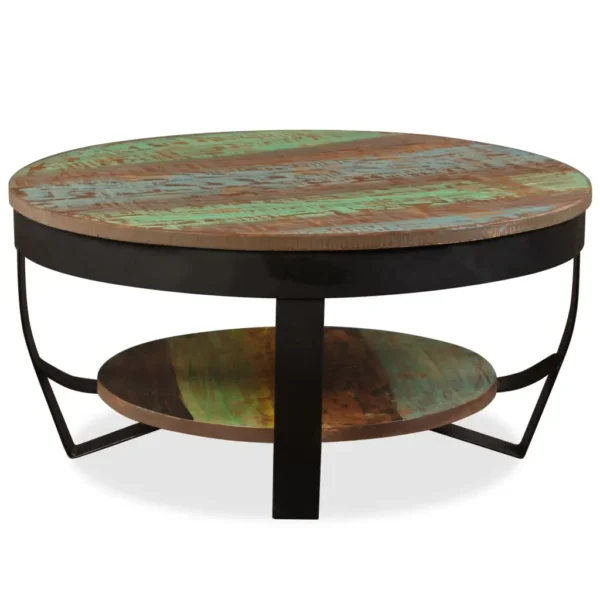 Coffee Table Multicolor Solid reclaimed wood Medium Industrial - Image 6