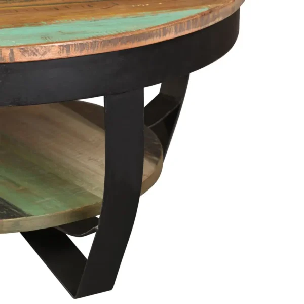 Coffee Table Multicolor Solid reclaimed wood Medium Industrial - Image 9
