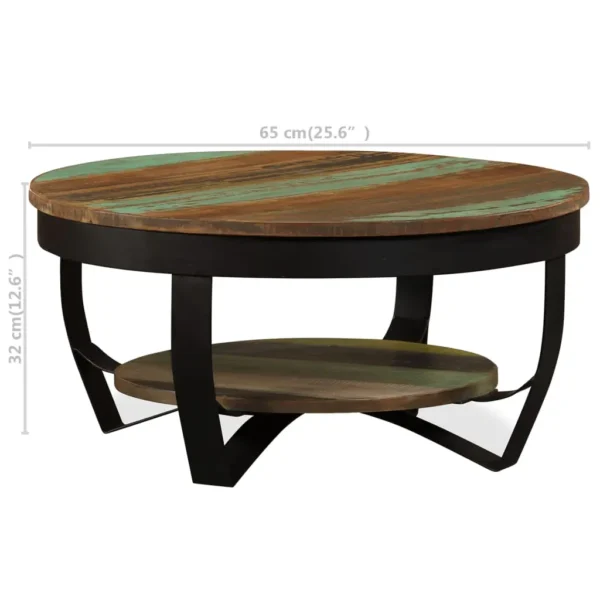 Coffee Table Multicolor Solid reclaimed wood Medium Industrial - Image 11