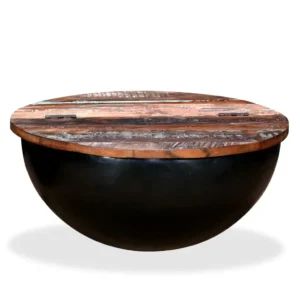 Coffee Table Multicolor Solid reclaimed wood and powder-coated steel