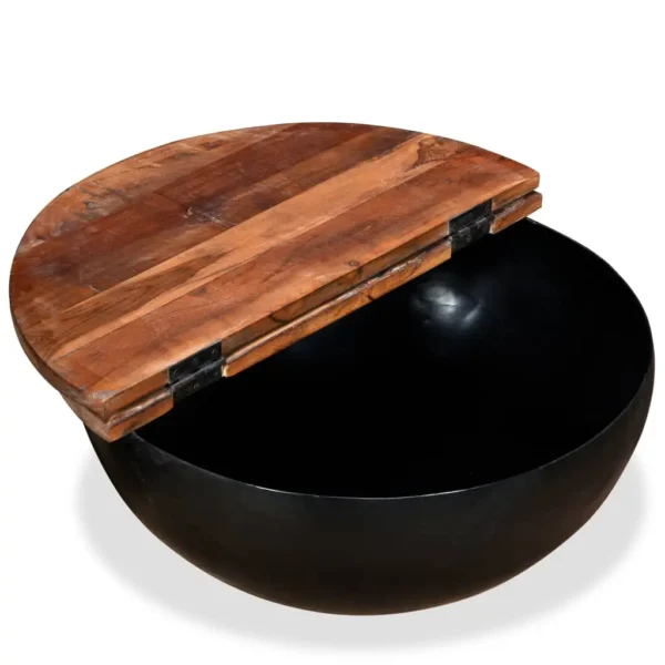 Coffee Table Multicolor Solid reclaimed wood and powder-coated steel - Image 3