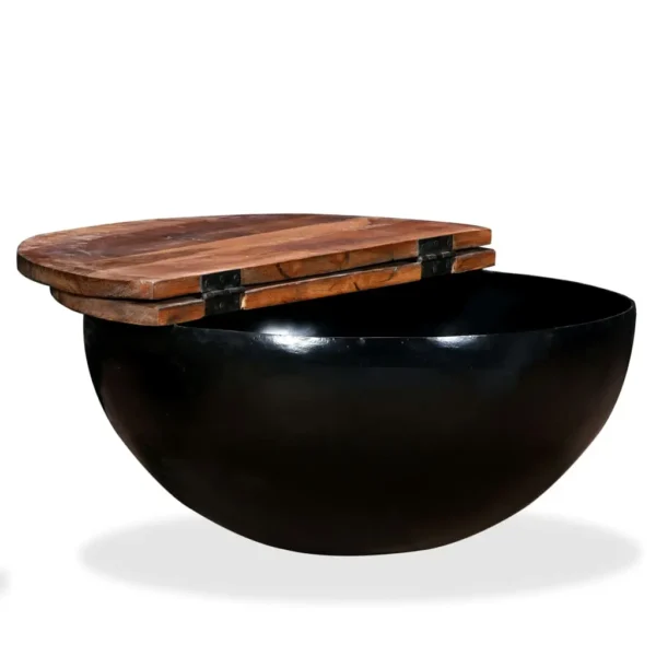 Coffee Table Multicolor Solid reclaimed wood and powder-coated steel - Image 4