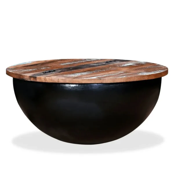 Coffee Table Multicolor Solid reclaimed wood and powder-coated steel - Image 6