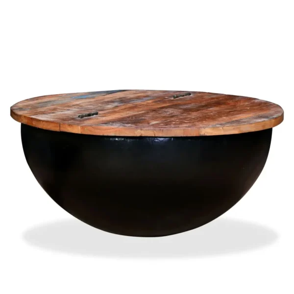 Coffee Table Multicolor Solid reclaimed wood and powder-coated steel - Image 8