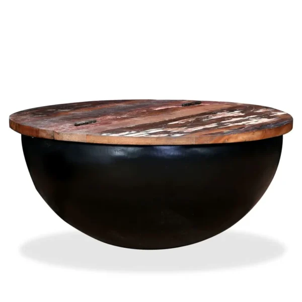 Coffee Table Multicolor Solid reclaimed wood and powder-coated steel - Image 9
