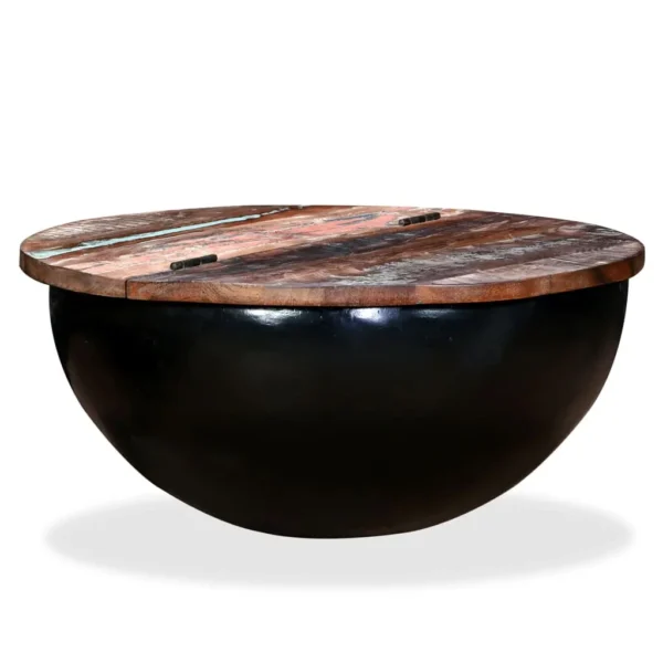 Coffee Table Multicolor Solid reclaimed wood and powder-coated steel - Image 10