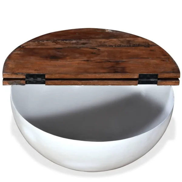 vidaXL Coffee Table Set of 2 Multicolor Solid Reclaimed Wood Small - Image 7