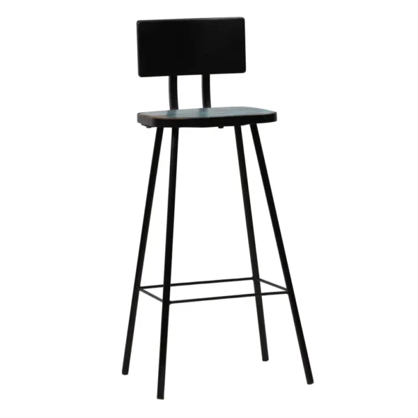 vidaXL Bar Chair Set of 4 Multicolour Solid reclaimed wood and steel - Image 10