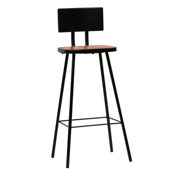 vidaXL Bar Chair Set of 4 Multicolour Solid reclaimed wood and steel - Image 11