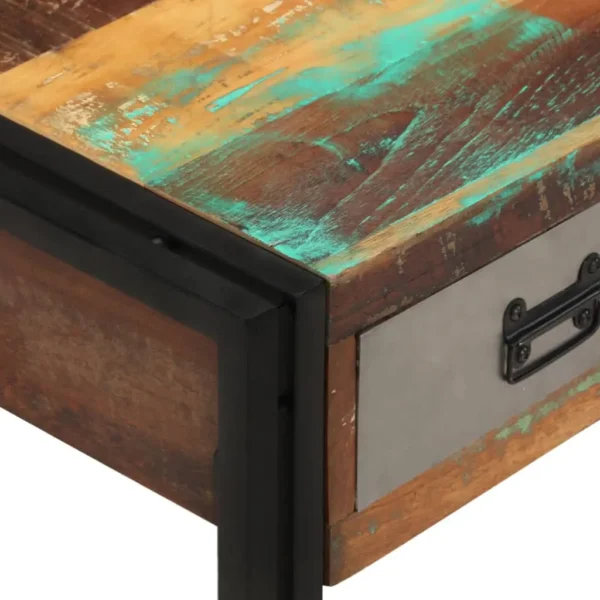 Coffee Table Multicolour Solid reclaimed wood, steel legs - Image 5
