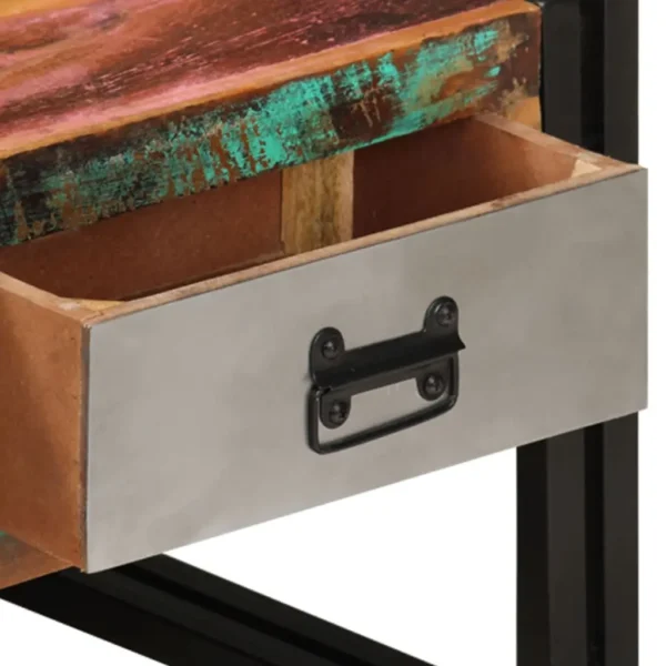 Coffee Table Multicolour Solid reclaimed wood, steel legs - Image 7
