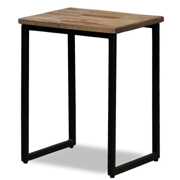 vidaXL Coffee Table Set of 3 Natural Wood, Black Reclaimed Teak, Steel - Image 4