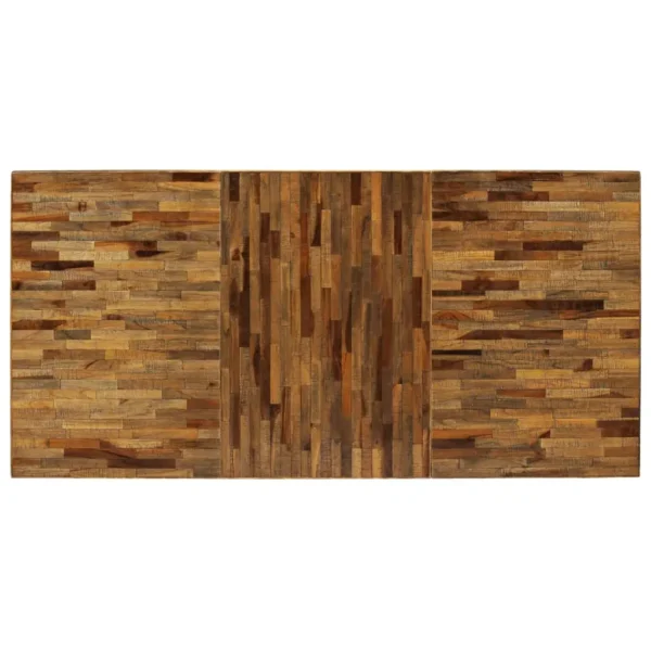 vidaXL Dining Table Natural wood color and black Reclaimed teak and steel - Image 3