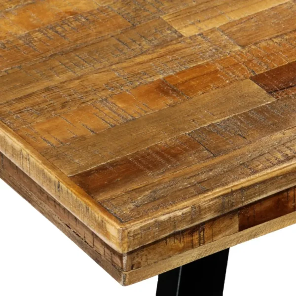 vidaXL Dining Table Natural wood color and black Reclaimed teak and steel - Image 5