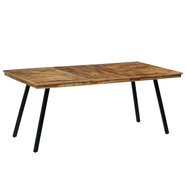 vidaXL Dining Table Natural wood color and black Reclaimed teak and steel - Image 10