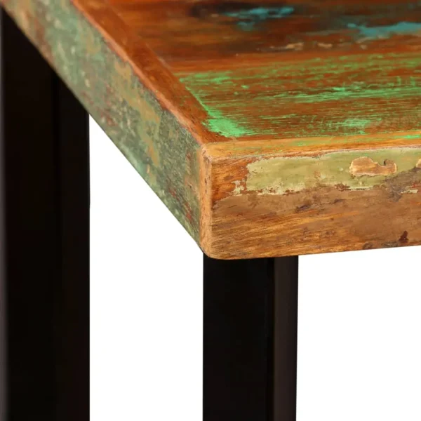 Bar Table Multicolored with black legs Reclaimed wood and steel - Image 3