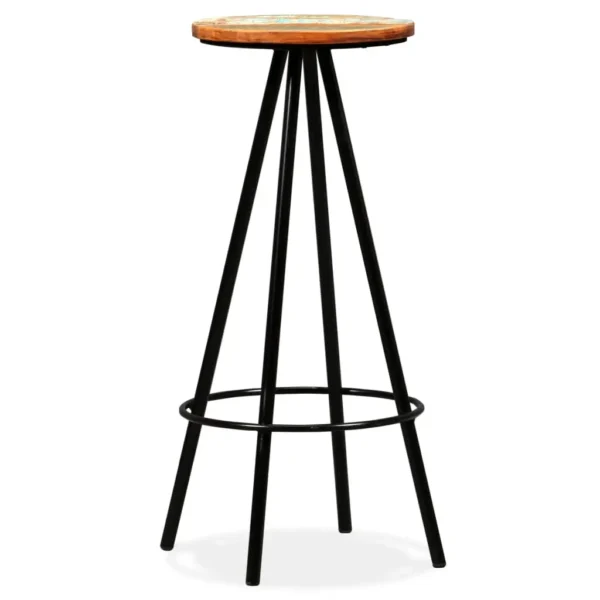 Bar Stool Set of 4 Varied Reclaimed Wood Standard Industrial - Image 6