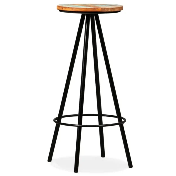 Bar Stool Set of 4 Varied Reclaimed Wood Standard Industrial - Image 7