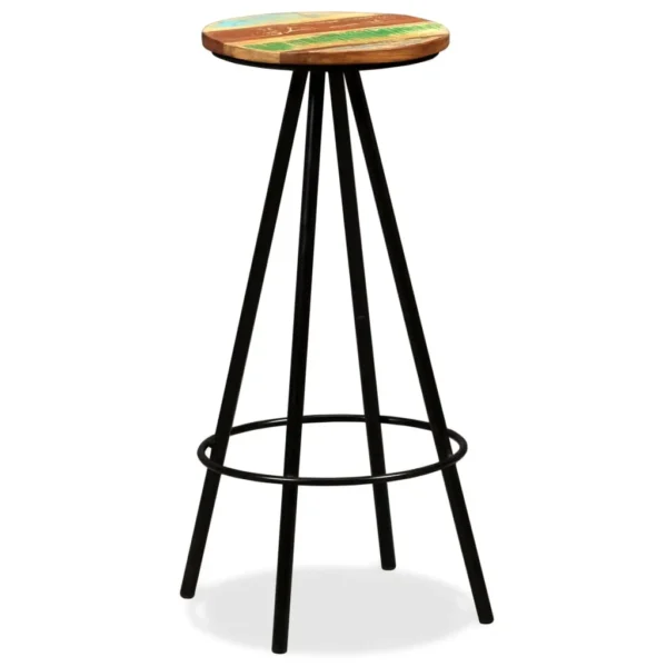 Bar Stool Set of 4 Varied Reclaimed Wood Standard Industrial - Image 10
