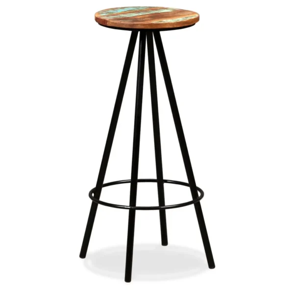 Bar Stool Set of 4 Varied Reclaimed Wood Standard Industrial - Image 11