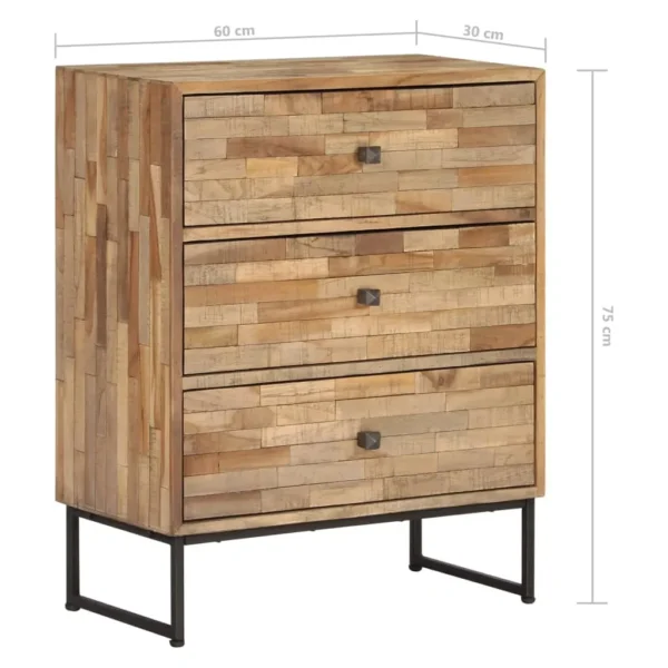  Sideboard Natural wood color Reclaimed teak wood Medium Sideboard - Image 9