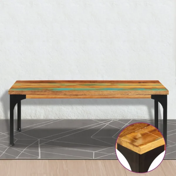 Coffee Table Multicolor Solid reclaimed wood 39.4x23.6x13.8 in - Image 2