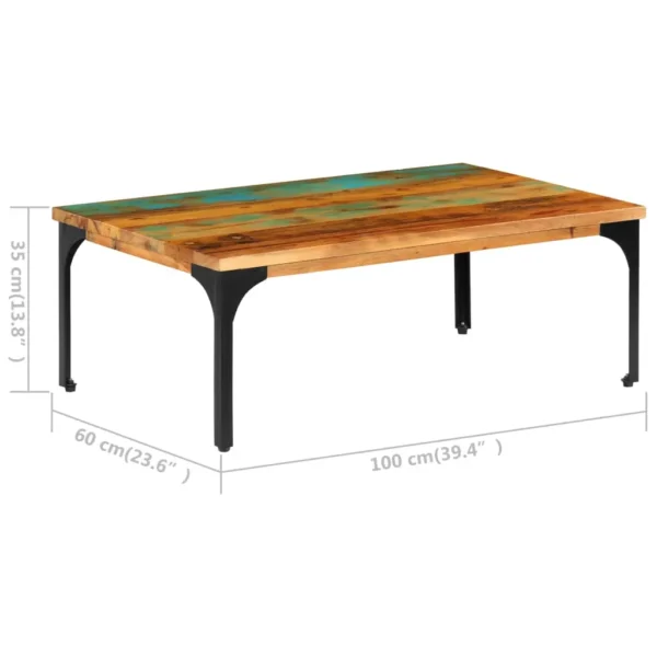 Coffee Table Multicolor Solid reclaimed wood 39.4x23.6x13.8 in - Image 10